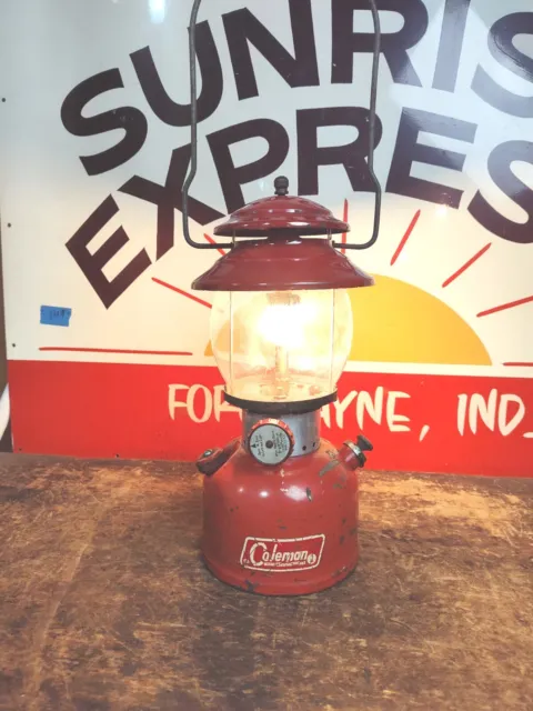 Coleman 1966 Lantern Red 200A with  Globe  Dated 8/66  Tested Works