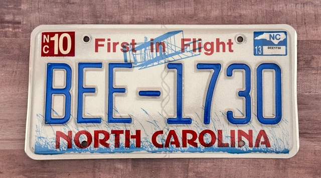 US North Carolina, License Plates, Automobilia, Transportation