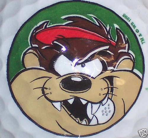  1 TAZ TASMANIAN DEVIL LOONEY TUNES LOGO GOLF BALL chewing On Golf 