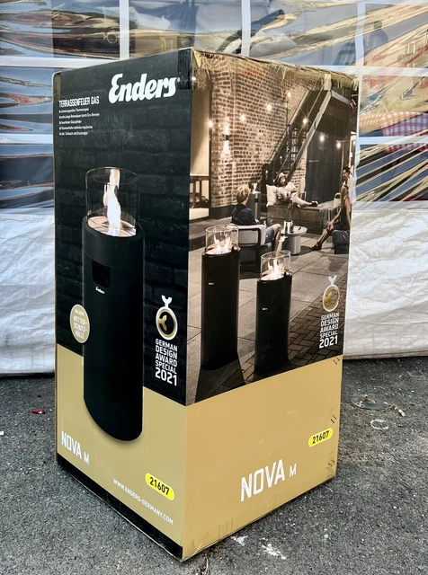 Feuerstelle Enders Nova M Schwarz Gas Terrassen Heizstrahler Heizer