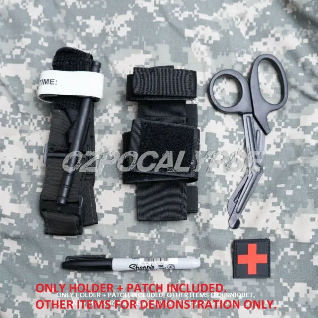 Tactical Tourniquet Holder Black - army molle trauma belt ifak med tbas aid pack