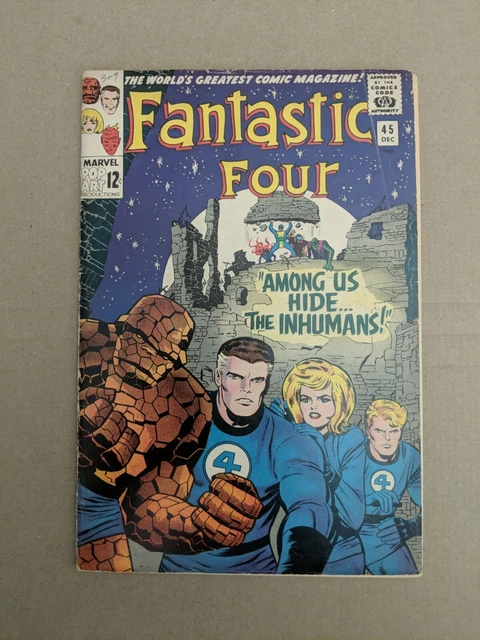 FANTASTIC FOUR # 45 - 1ST APP THE INHUMANS (TEAM) 1ST BLACK BOLT, 1st CRYSTAL VG