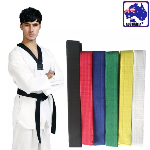 2pcs Taekwondo Martial Arts Belt Karate Judo Uniform Waistband Strap Sash OGLST