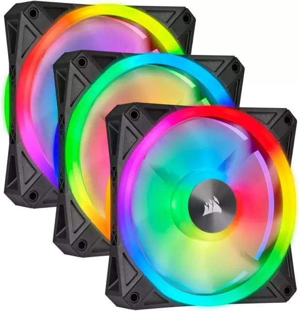 CORSAIR Icue QL120 RGB, 120 Mm RGB LED PWM Fans (102 Individually Addressable RG