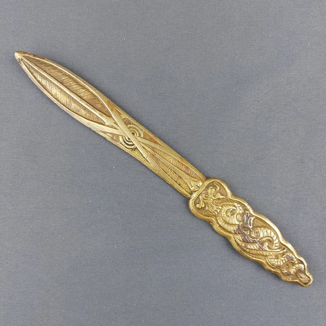 Coupe-papier Décoratif En Bronze - Forme Hippocampe, Objet De Collection (20,2 Cm)