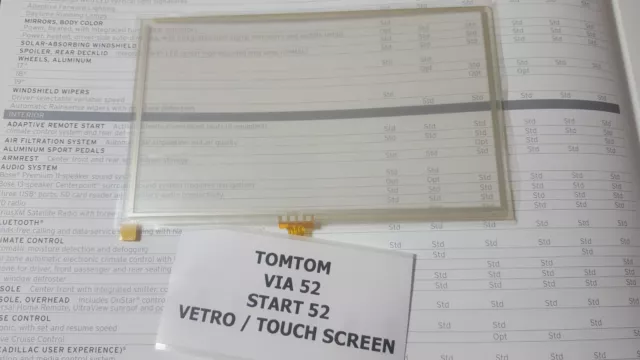 Vitre Ecran Tactile Touch Screen TOMTOM  START 52 TOMTOM GO 52 4AA53 pour lcd