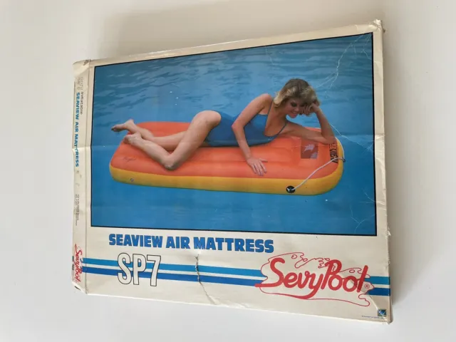 Vintage SevyPool Inflatable Seaview Air Mattress SP7 Pool Float **Never Used**