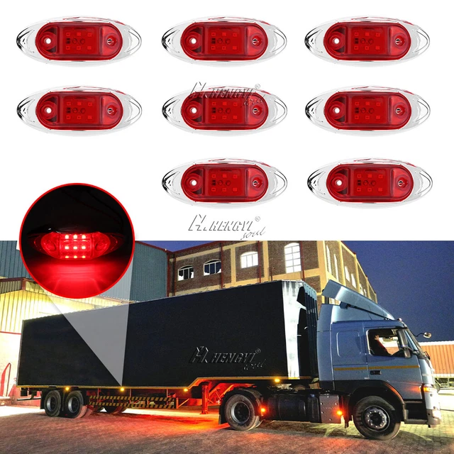 8X Begrenzungsleuchten 24V Rot LKW PKW Anhänger Positionsleuchte Umrissleuchte