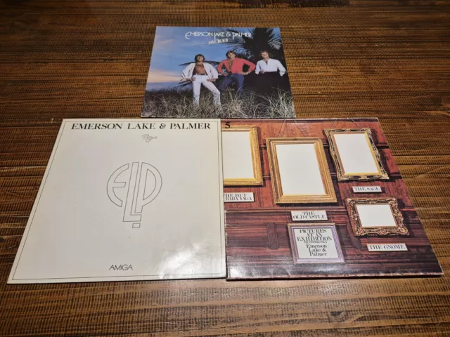 5 LPs Vinyl Emerson Lake & Palmer Love Beach Pictures At An Exhibition Works 1+2