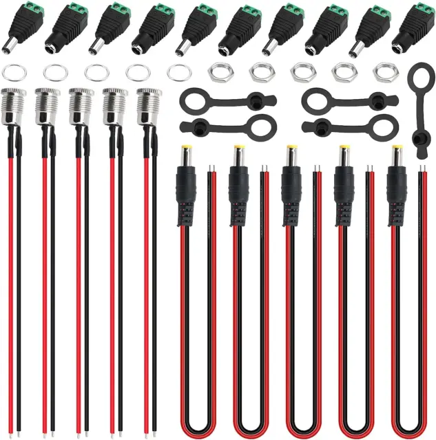 5.5 X 2.1 Mm DC Mount Adapter Set, 5 Stücke DC-099 DC Power Jack Socket Mit Kabe
