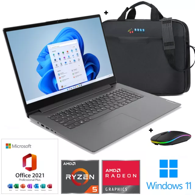 Lenovo Notebook 17,3" FHD│AMD Ryzen 5│HEXA-CORE│bis 36GB RAM│bis 2TB SSD│Win 11