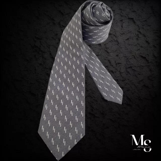 ARMANI COLLEZIONI Gray Geometric Luxury Silk Tie Made In Italy W: 2.9" EX COND