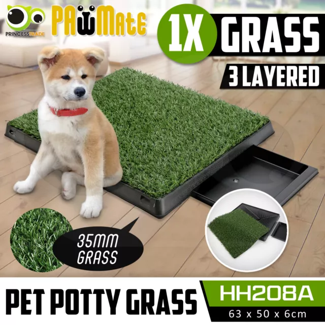 Indoor Dog Pet Potty Training Toilet Portable Loo Large Pad Grass Mat Tray Clean