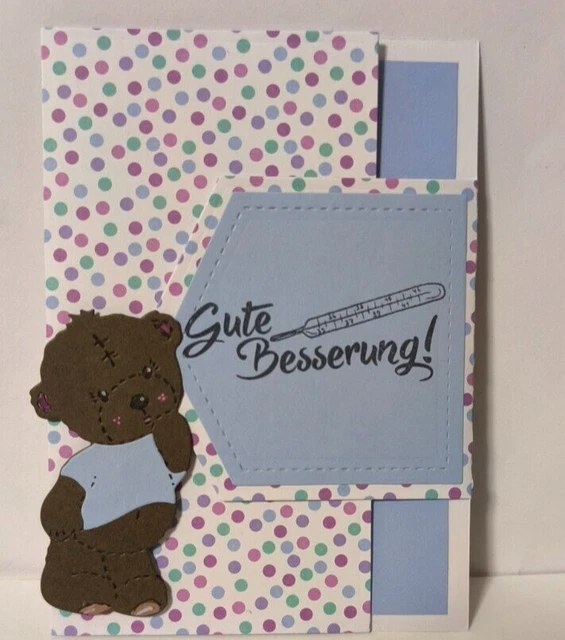WBdesignz Gute Besserung Karte "Get Well Soon" Mit Umschlag – Liebevolle Trostkarte Mit Pflaster-Motiv (DIN A6, 300 G/m² Premiumpapier)