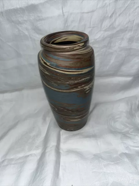 Niloak Mission Swirl 1910-20s Vintage Hand Made Art Pottery Vase  8 Inch