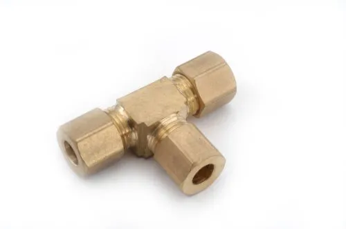 Metals 00064-0202 Brass Compression Tube Fitting, Tee, 1/8" x 1/8" x 1/8" Tub...