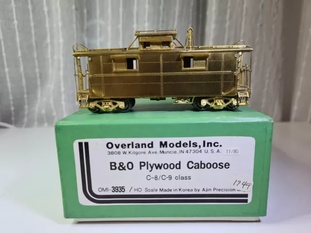 Ho Overland Models Brass Omi 3935 B&O Plywood Caboose C-8/C-9 Class Unpainted
