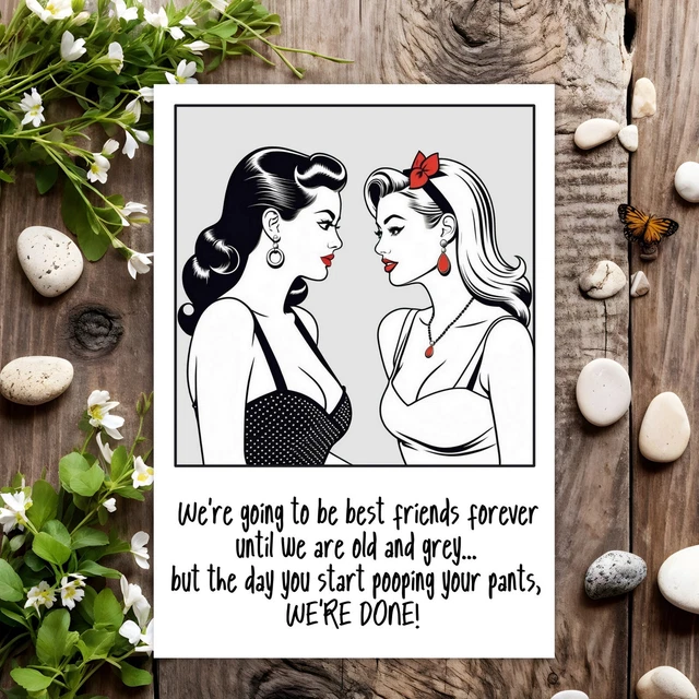 FRIEND FUNNY BIRTHDAY Card Rude Joke Humour for Her Women Female - Best ...