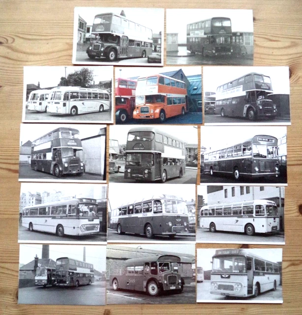 FIFE SCOTLAND BUS PHOTOS x 14  (1 COLOUR AND 13 B&W)