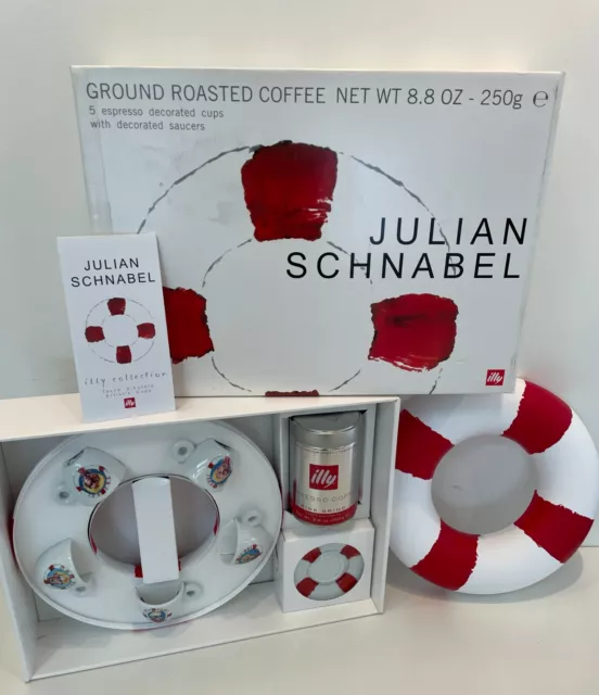 illy Art Collection Julian Schnabel 2005 Chuck 5 x espresso cups and saucers