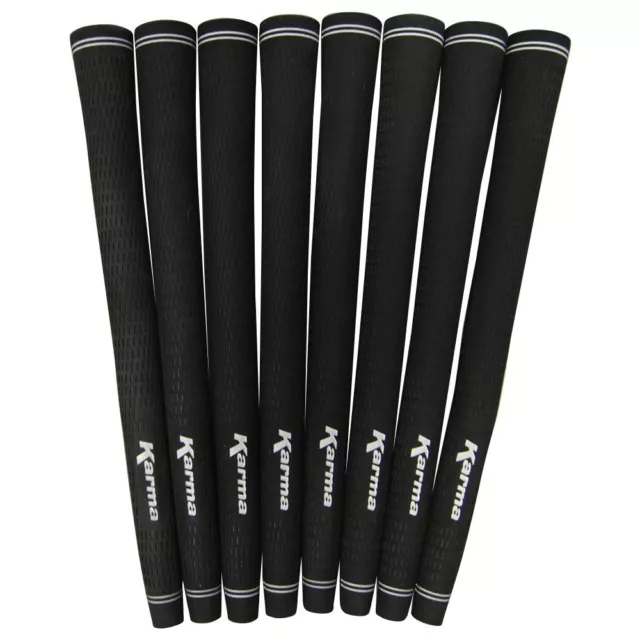 8 Piece Men's Midsize Golf Grips Pro Velvet Karma Black Mid Size Grip Set Pack