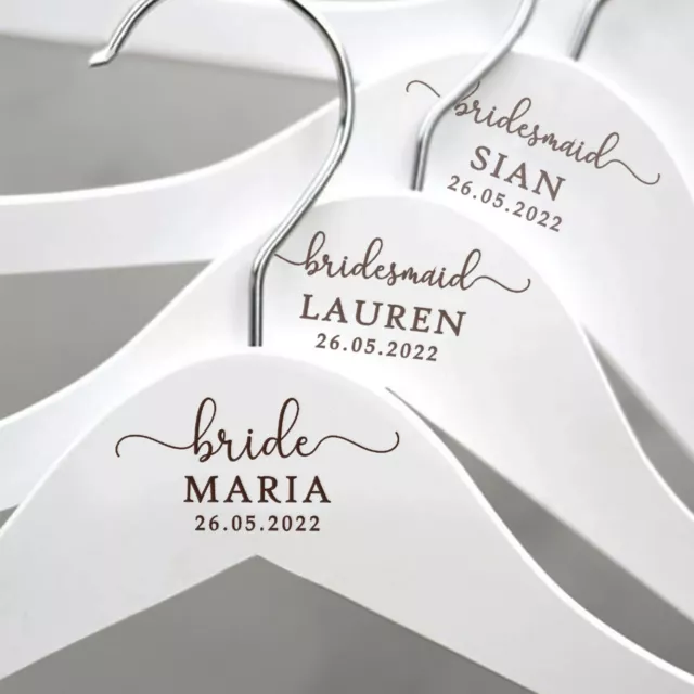 PERSONALISED Wedding Hangers, Bridal Dress Hanger, Wedding Day Keepsake, Wooden