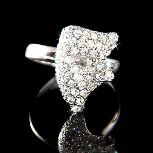 ~Phantom of the Opera Masquerade~ made with Swarovski Crystal Mask Broadway Ring