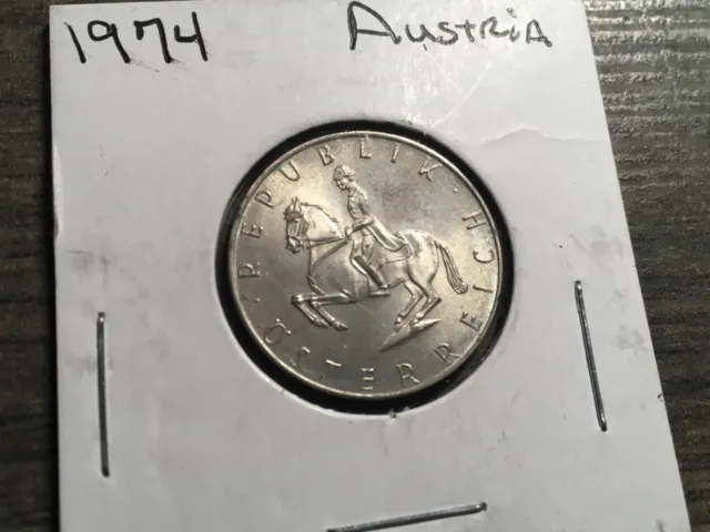 1974 Austria 5 Schilling KM# 2889a - Very Nice Circ Collector Coin!- #3642s