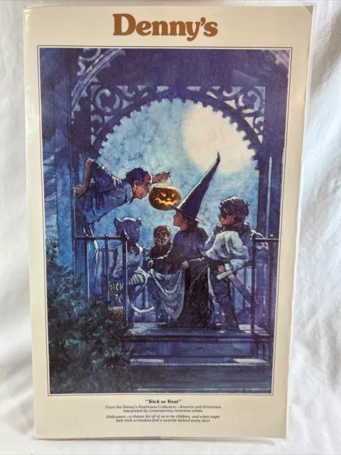 Vintage 1983 - DENNY'S Restaurant "Trick or ￼Treat" MENU - Kissimmee, Florida