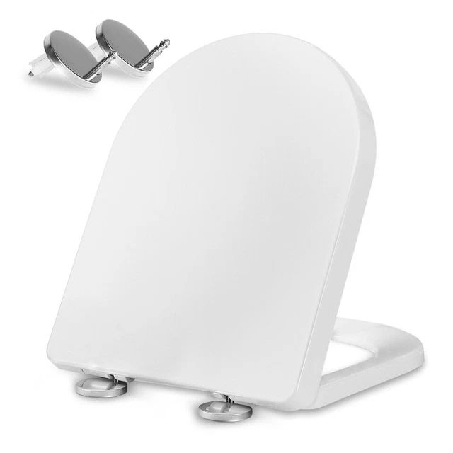 LUXURY DSHAPE SOFT Close Toilet Seat White Wc Quick Release Top Fixing