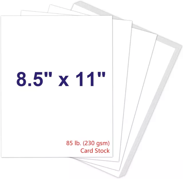 White Cardstock 8.5 X 11, 230Gsm Cover Cardstock Paper, 85 Lb Heavy Card Stock f