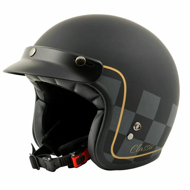 FK VISORS Pare-soleil Pour Casque Jet à 3 Boutons - Noir Mat, Léger Et Facile à Installer
