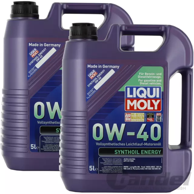 2x5L LIQUI MOLY MOTORÖL 0W40 SYNTHOIL ENERGY 1361 0W-40