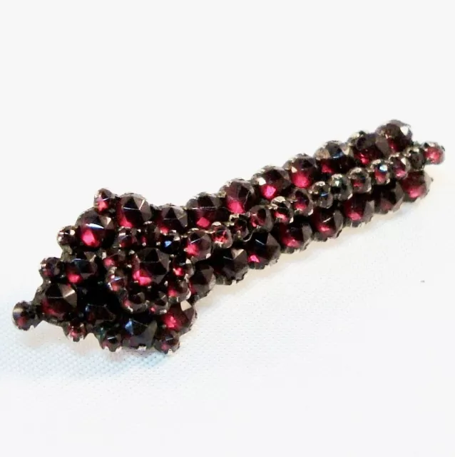 Schöne alte Granat Brosche um 1870 Granatbrosche old garnet brooch / AZ 459