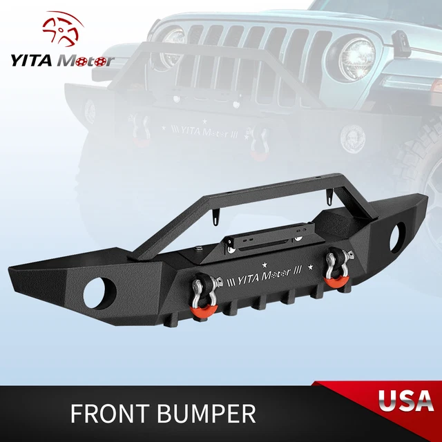 OFF-ROAD FRONT BUMPER for 2007-2018 Jeep Wrangler JK & JKU w/ Fog Light ...