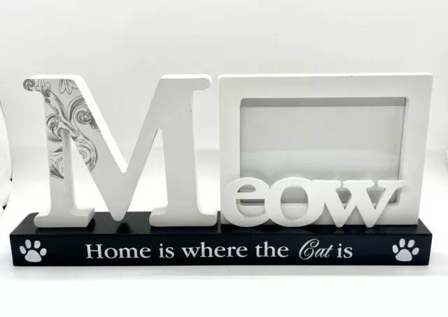 “Home Is Where The Cat Is” Meow Picture Frame – VERY CUTE!!!