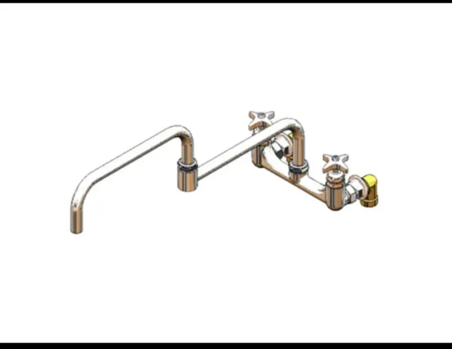 T&S Brass B-0292 Big-Flo 8" OC 24" Wall Mount Pot-Kettle Sink Filler Faucet