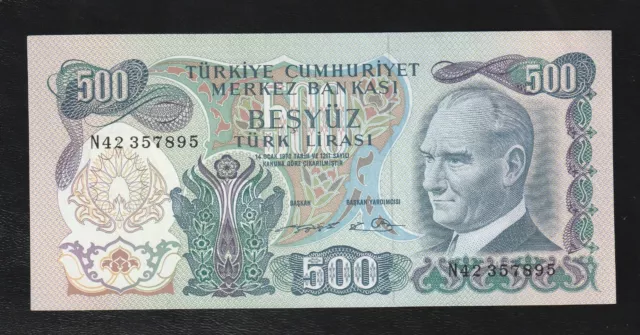 Turkey, 500 Lira, 1970, P-190, UNC Banknote, Serie-N42