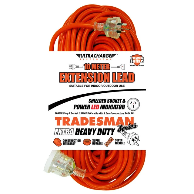 UR24025T 25M HEAVY DUTY EXTENSION LEAD TRADESMAN- ORANGE& CLEAR PLUG ULTRACHARGE UR240/25T main image 0