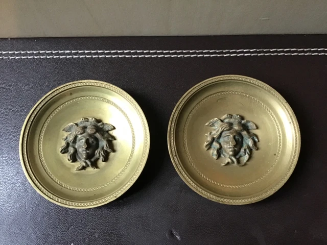 Lot De 2 Embrasses De Rideau En Bronze Doré - TBE
