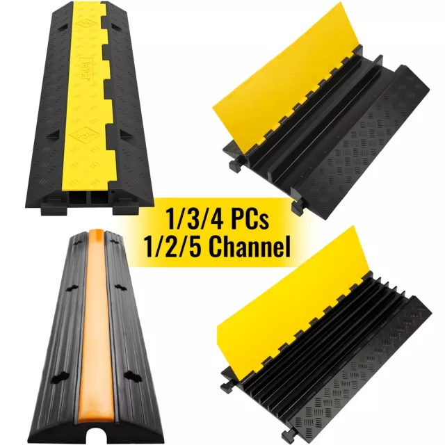 VEVOR 5 Pcs Cable Protector Ramp 2 Channel 12000 lbs Load Wire Cable Cover Ramp
