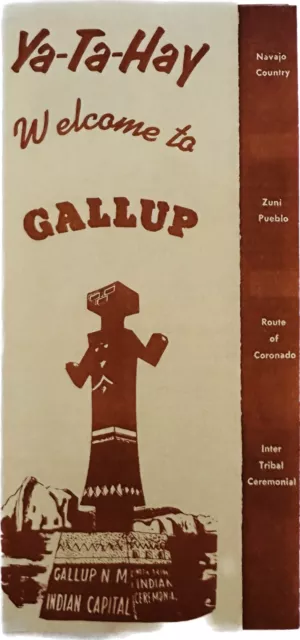 1950’s Gallup New Mexico Vintage Souvenir Travel Brochure Zuni Navajo Indians