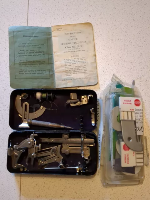 Vintage Singer Sewing Machine Accessories, Feet, Booklet, Etc