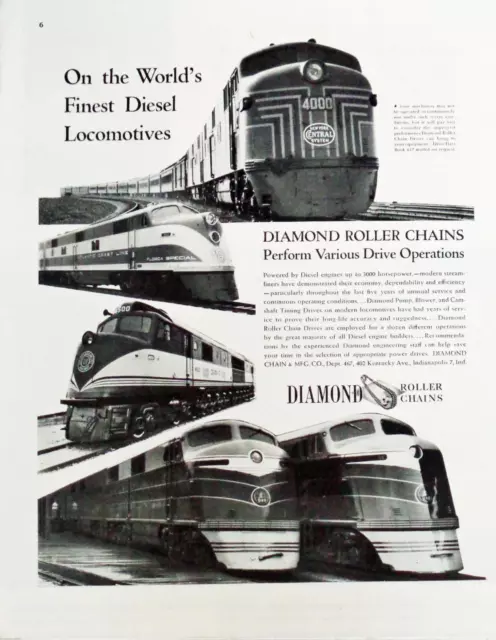 1947 Atlantic Coast Line Seaboard Railroad Railway Photo Print AD Diamond Roller