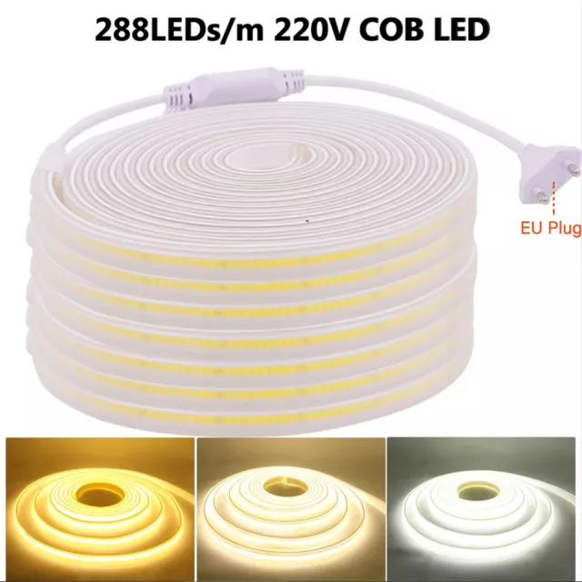 COB LED Strip Streifen Wasserdicht IP67 Schlauch Lichtleiste Lichtband 220V 230V