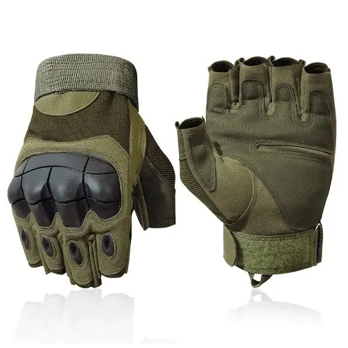Outdoor Tactical Army Fingerless Gloves Hard Knuckle Paintball  Hunting Combat