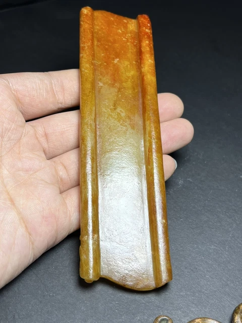 Chinese Exquisite Handmade Flowers and Bird carving Hetian Jade Brush rest 2