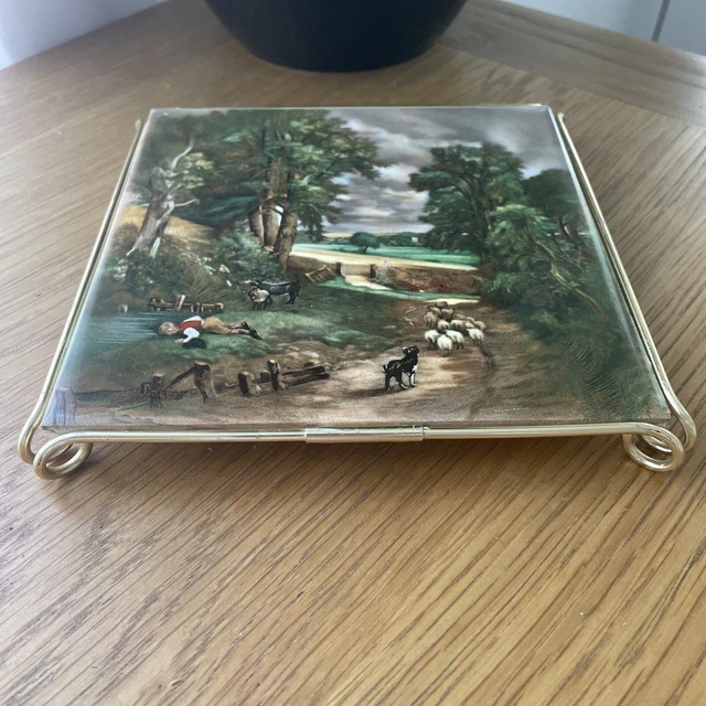 Tile Trivet H&R Johnson vintage tiles John Constable, The Cornfield.