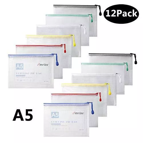 Umriox Zipper File Bags Mesh Zip Lock Document Wallet Holder Travel Pouch for O