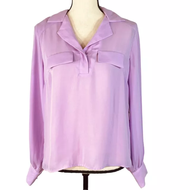 INC International Concept X-Small Top Long Sleeve V-Neck Lightweight Lavender